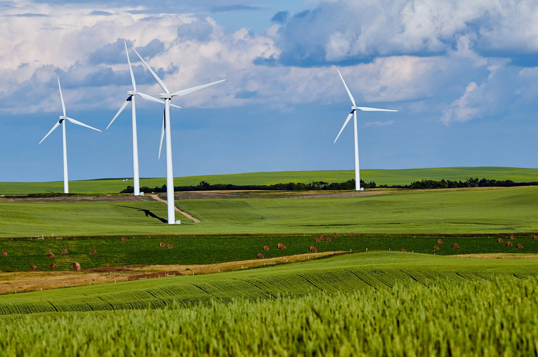 Windkraftanlage aus der Vogelperspektive